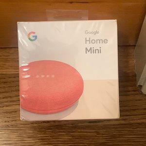 Coral pink colored google home mini new in box!
